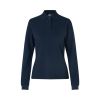 Langærmet Navy poloshirt stretch dame