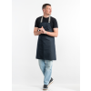 Sort bib-forklæde med sidelomme og Aztec-bånd – perfekt til kokke og tjenere i café og restaurant