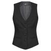 Figursyet sort dame tjenervest med vaskbarhed ved 30 grader – Perfekt til uniformering.