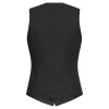 Bagsiden af sort dame tjenervest i 100% polyester – Perfekt til hotel- og restaurantpersonale.
