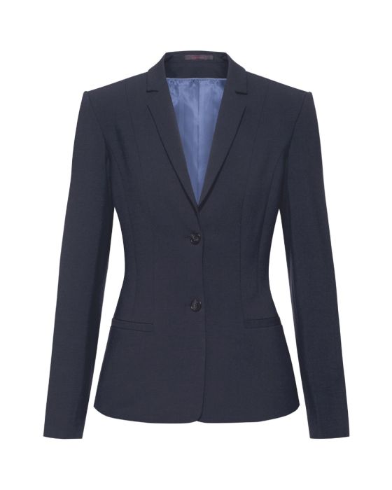 Navy blå dame blazer med stretch