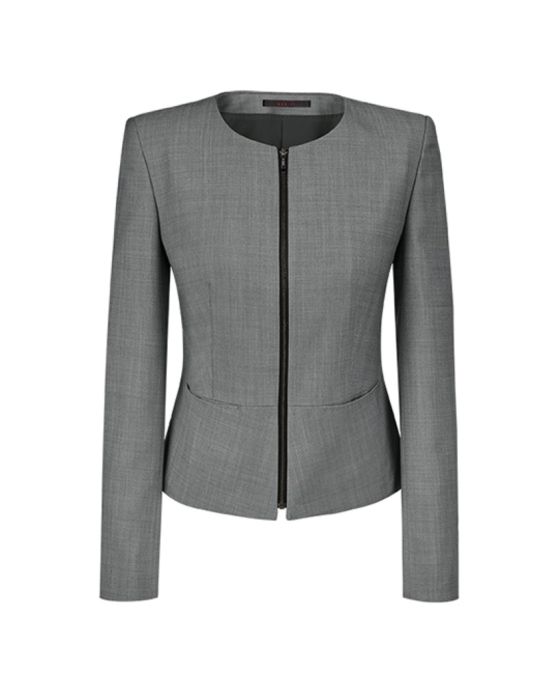 Kort stretch dame blazer - Lys grå