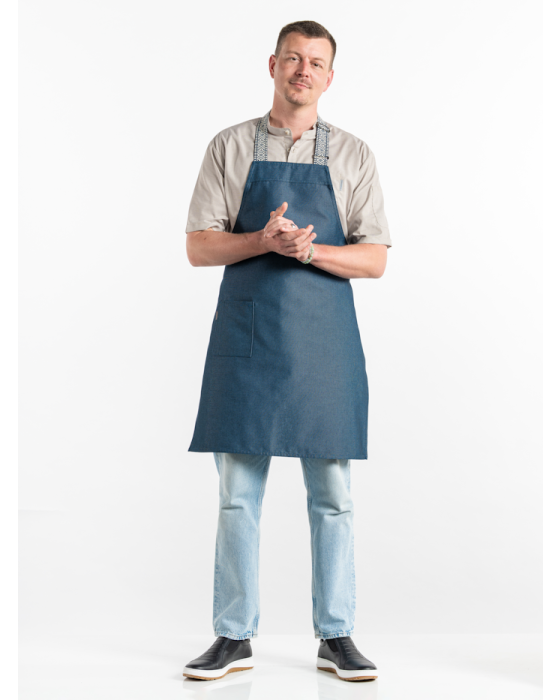 Forklæde til kokke og tjenere – justerbar pasform og praktisk sidelomme, perfekt til restaurant og café