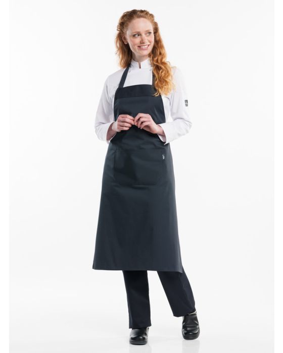 Antracitgrå kokkeforklæde med justerbar strop | Imagewear.dk