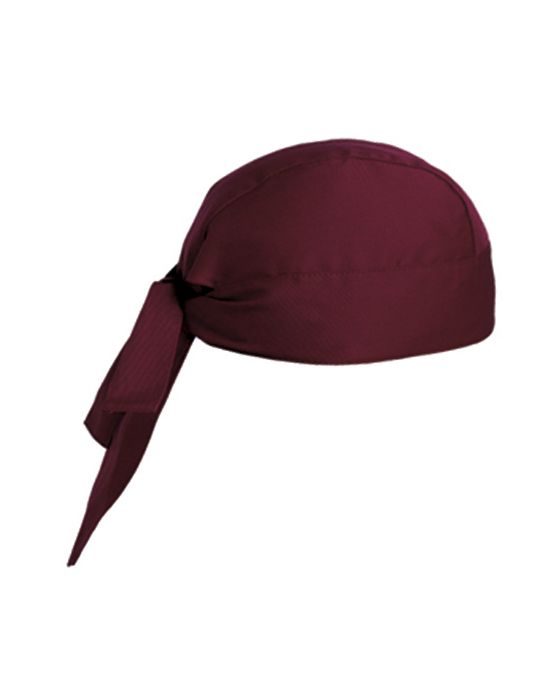 Bordeaux kokkebandana i slidstærkt mix – perfekt til restaurant og køkken.