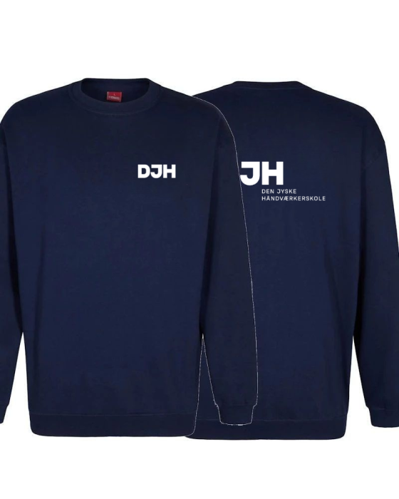 Navy farvet sweatshirt Unisex m. DJH logo