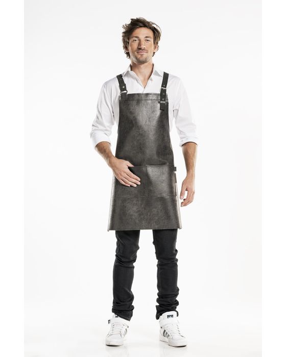 Moonshine sort forklæde med kryds på ryggen