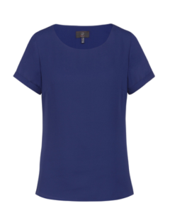 Chiffon bluse kort&aelig;rmet - navy