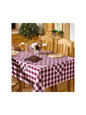 Bordeaux og hvid ternet stofdug 130x130 cm