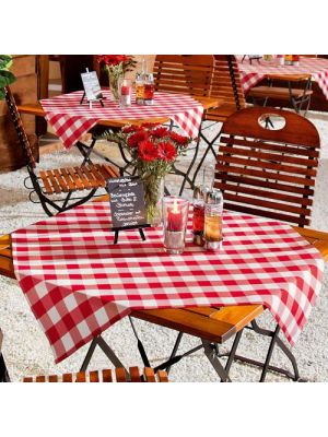 Red and white checkered tablecloth 100x100 cm