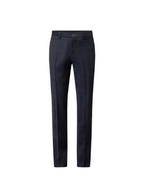 Sunwill Uldbukser i fitted fit med ternet struktur