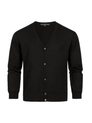 Men's knit cardigan with buttons - black