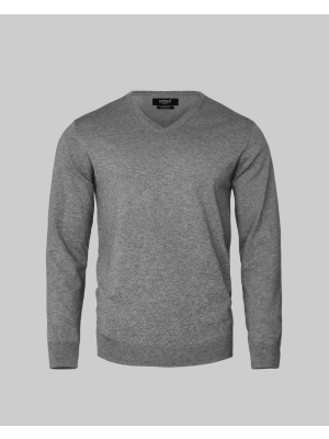 Brighton V-hals herre pullover Grå melange