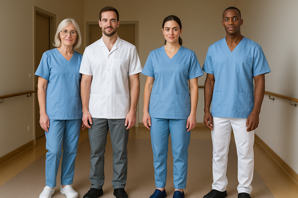 Omsorg & plejehjem – uniforms- og skoguide til tryghed, hygiejne og ergonomi