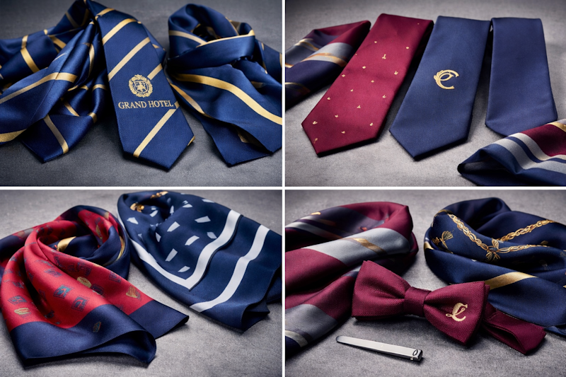 Specialdesignede slips og sjaler med logo til firmatøj og uniformer