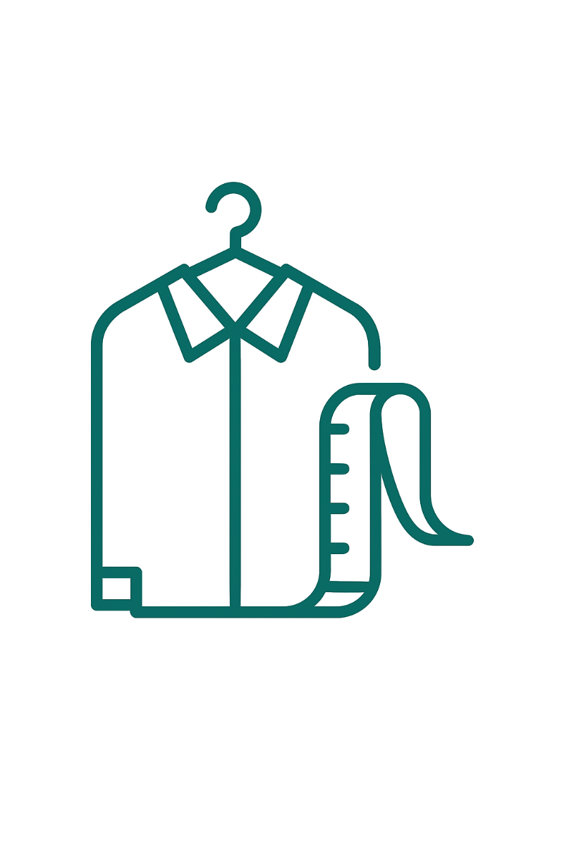 Icon representing tailored uniform solutions – shirt and tape measure