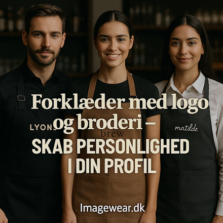 Professional employees in caf&eacute; and restaurant environments wearing aprons with embroidered logo &ndash; Imagewear.dk