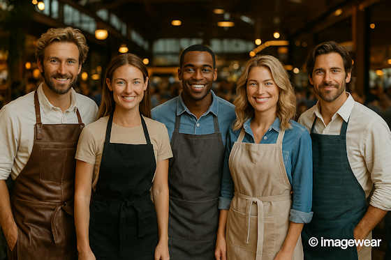 Professionelle forklæder og forstykker til kokke, tjenere og rengøring – Imagewear.dk
