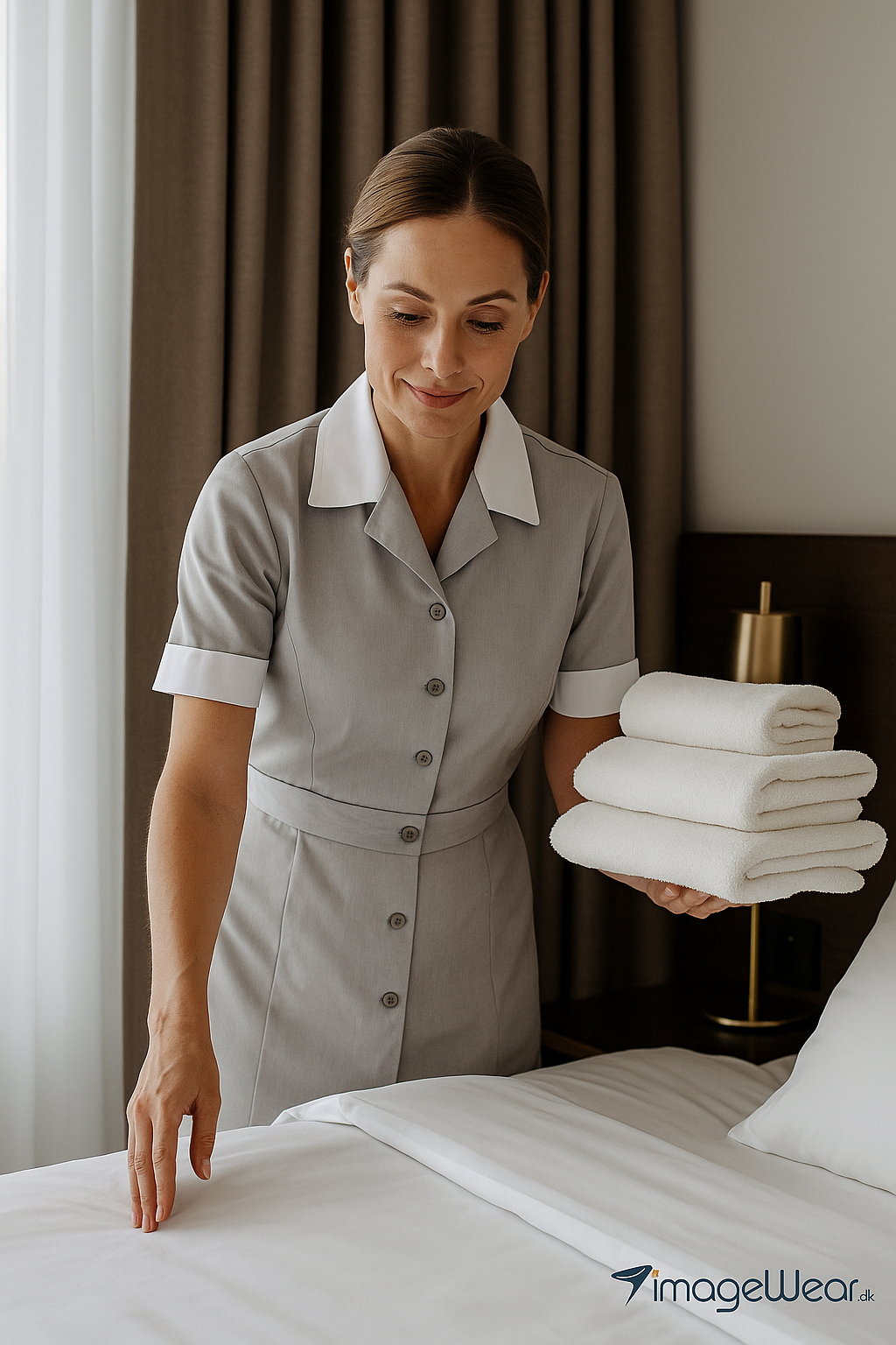 Housekeeping staff in modern and functional uniforms in a hotel environment &ndash; Imagewear.dk