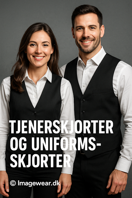Professionel tjener if&oslash;rt elegant uniforms-skjorte i klassisk design &ndash; perfekt til restaurant og hotel.