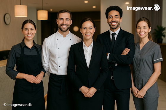 Team in professional uniforms from Imagewear.dk